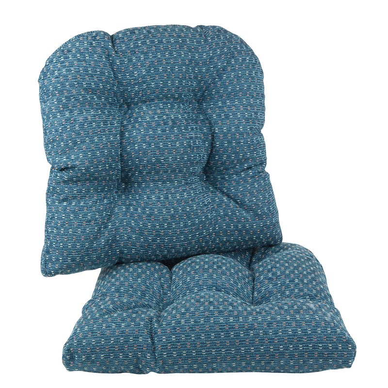 Klear Vu Gripper Overstuffed Universal Non-Slip Dining Chair Cushions for Kitchen Decor or Office Use, U-Shaped Skid-Proof Seat Pad, 15x15 Inches, 2 Count (Pack of 1), Blue - Image 1