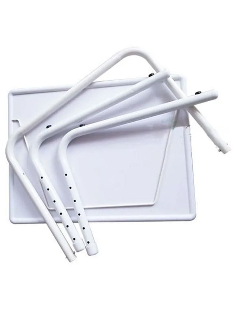 DubaiGallery - Foldable Assembled Table Mate TV Tray Portable Folding Snack Table Adjustable Sofa Side Table Bed Laptop Desk Table for Breakfast Home Use White - Image 1
