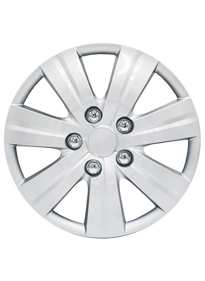 EMTC Pack of 4 EM-3120 Taiwan Wheel Cover | 14" Inch | Silver Universal Nested Style  - Image 2