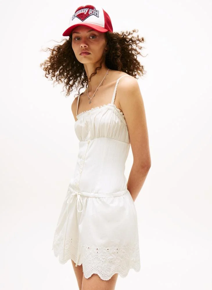 تومي جينز Drawstring Detailed Broderie Dress