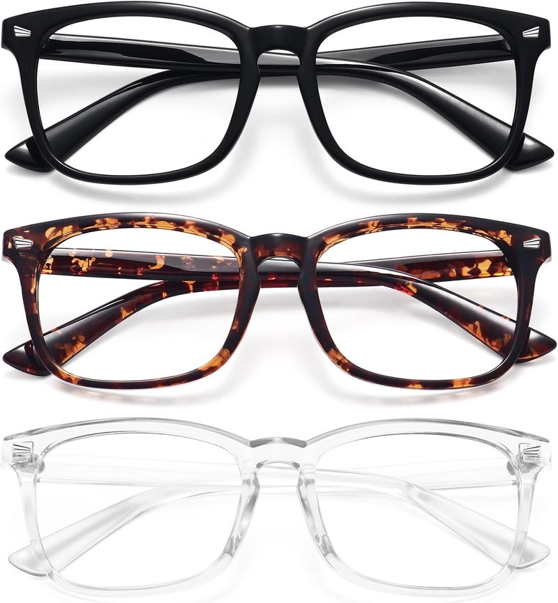 WOWSUN Unisex Stylish Nerd Non-prescription Glasses, Clear Lens Eyeglasses Frames, Fake Glasses - Image 1