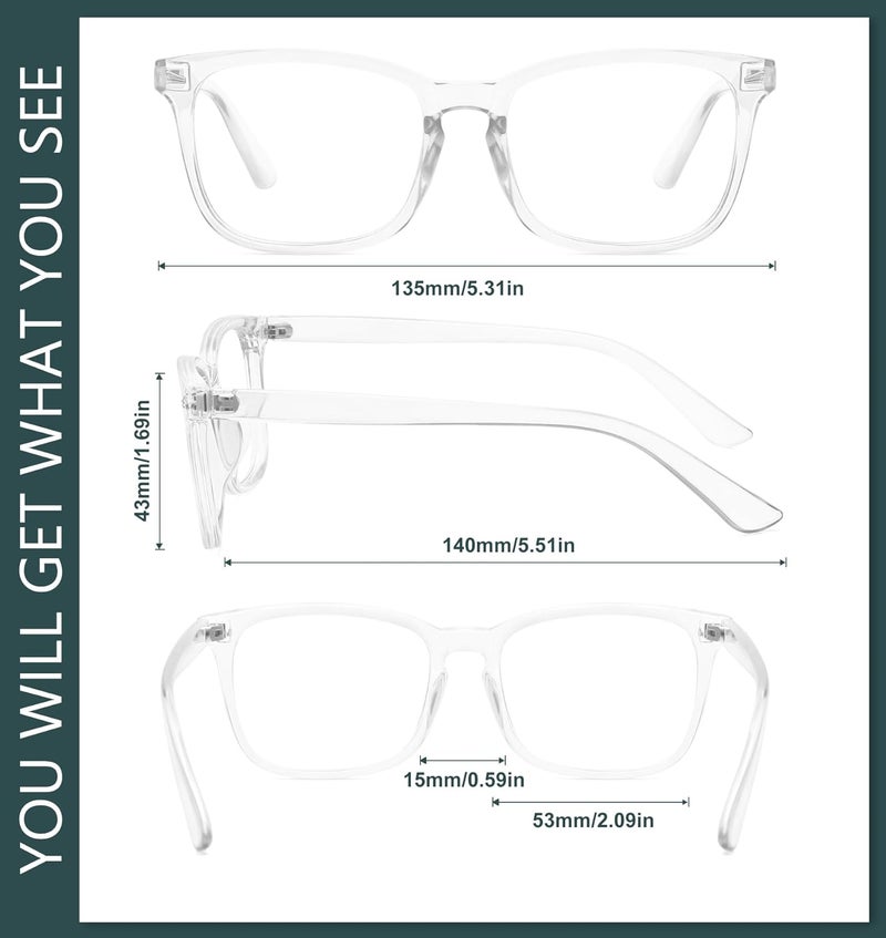 WOWSUN Unisex Stylish Nerd Non-prescription Glasses, Clear Lens Eyeglasses Frames, Fake Glasses - Image 5