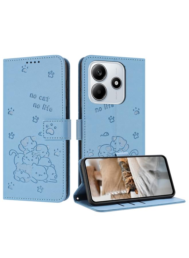 اس-توب جراب لهاتف Redmi Note 14 5G جراب جلدي منقوش عليه صورة قطة صغيرة مع حبل - Image 1