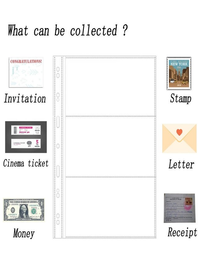 Xxmbbjy 20 Sheets 120 Pockets Currency Sleeves Paper Money Collection Supplies Pages, Currency Collecting Page with 11 Hole Coin Binder Sleeves for Coupon, Bills and Banknotes, Currency Collection Album - Image 3