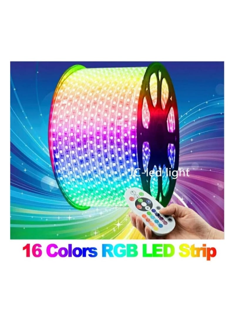 شريط إضاءة LED RGB مع جهاز تحكم عن بعد - إضاءة حبلية مرنة متعددة الألوان، موفرة للطاقة، تصميم مقاوم للماء، سهل التركيب للمنزل والحفلات والإضاءة الزخرفية الخارجية والداخلية - Image 3