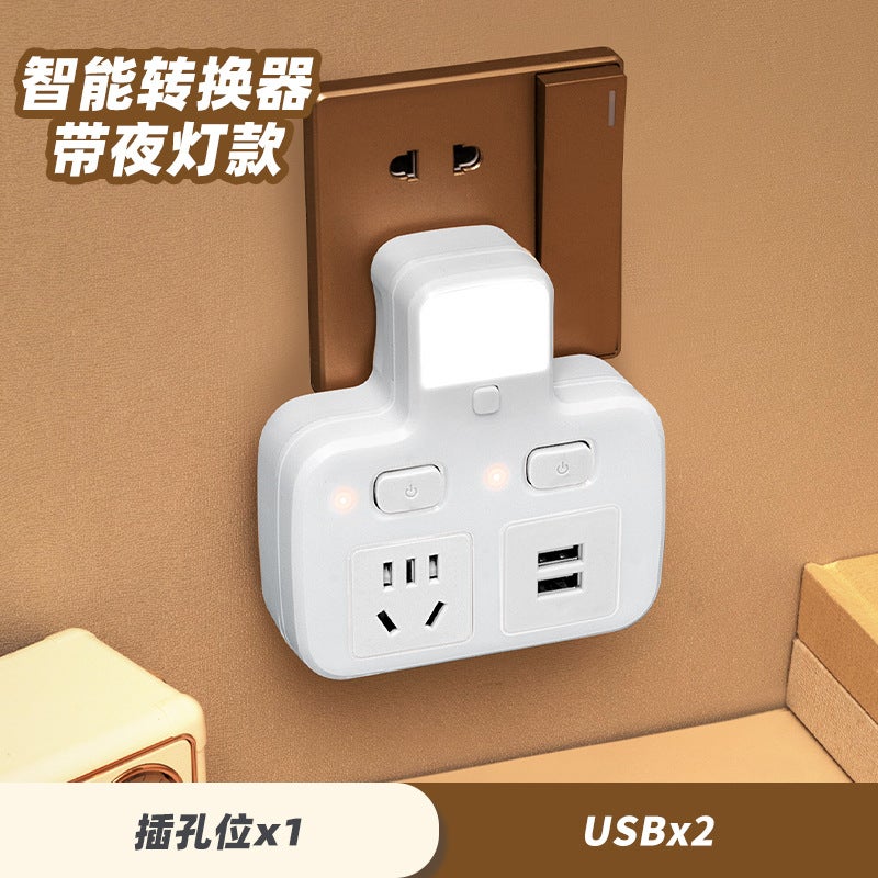 Household Socket Converter Plug With Usb Power Plug Row Wireless Socket Panel Porous Without Cable Plug - Image 1