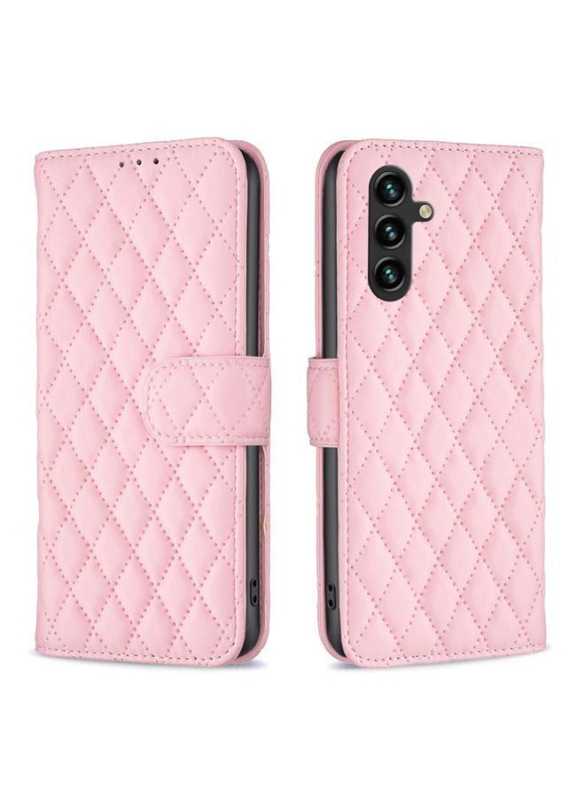 اس-توب جراب لهاتف Samsung Galaxy A56 5G، جراب هاتف من الجلد بتصميم شبكي ماسي قابل للطي - Image 1