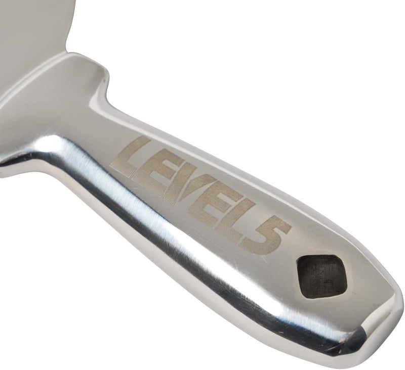 Level-5 10" All Stainless Steel Joint Knife - | Professional Grade Putty Blade, Premium Polished All-Metal, Precision Ground Edge, Ergonomic, Corrosion Resistant | 5-410 - Image 3