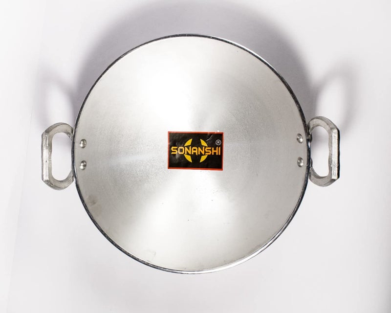 Sonanshi Sonanshi Aluminium Kadai/Frying Pan for Cooking/Tadka/Frying with LID (10 Inch Dia)  - Image 4