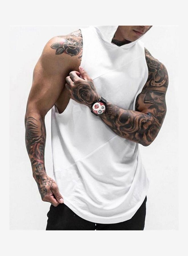 Cowl Neck Tank Top With Hood  - Image 1