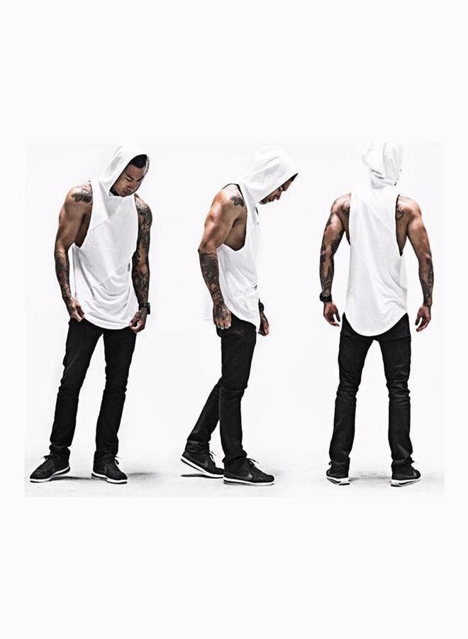 Cowl Neck Tank Top With Hood  - Image 2