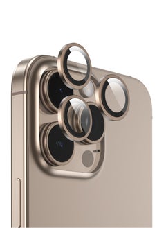 جرين ليون عدسة كاميرا iPhone 16 Pro/16 Pro Max HD Plus / مضادة لبصمات الأصابع / طلاء مضاد للوهج / مضادة للخدش / امتصاص النانو / سهلة التركيب / أقصى حماية / عدسات فائقة الوضوح - تيتانيوم صحراوي  - Image 1
