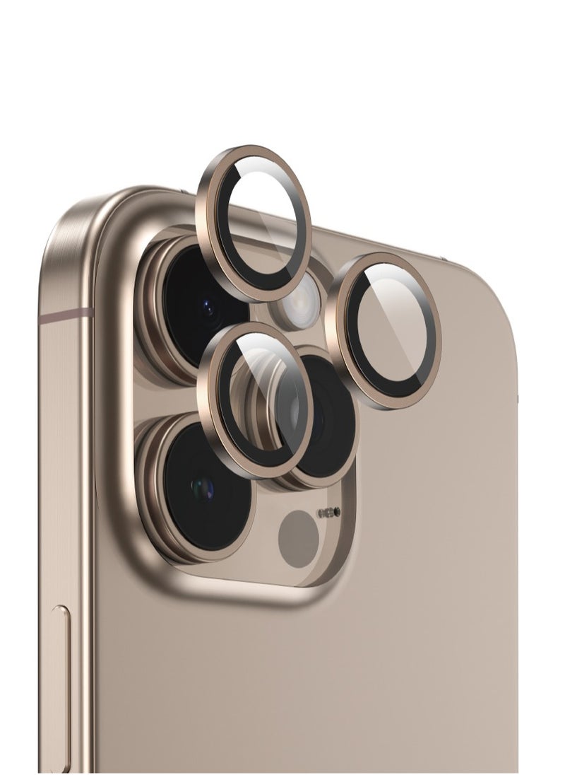 GREEN LION iPhone 16 Pro/16 Pro Max Camera Lens HD Plus / Anti Fingerprint / Anti-Glare Coating / Anti Scratch / Nano Absorption/ Easy to Install / Maximum Protection / Ultra Clear Lenses - Desert Titanium  - Image 1
