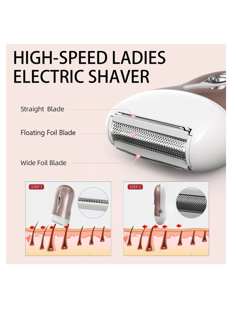 Excefore Epilator for Women Cordless Depilator Rechargeable Lady Face Shaver Hair Removal Device Arm Leg Underarm Rose Gold - Image 2