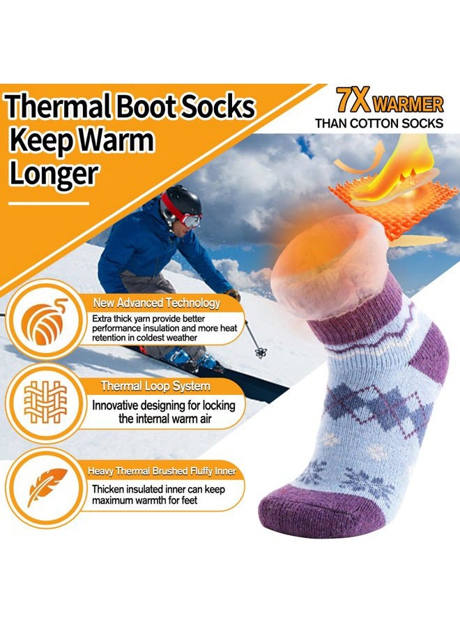 Welwoos Heated Thermal Socks for Women & Men Warm Thick Winter Ski Boot Insulated Stocking Stuffers Gift Socks 3 Pairs(Nordic,L) - Image 2