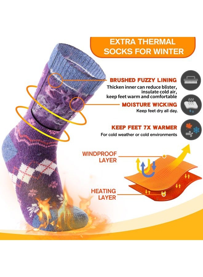 Welwoos Heated Thermal Socks for Women & Men Warm Thick Winter Ski Boot Insulated Stocking Stuffers Gift Socks 3 Pairs(Nordic,L) - Image 3