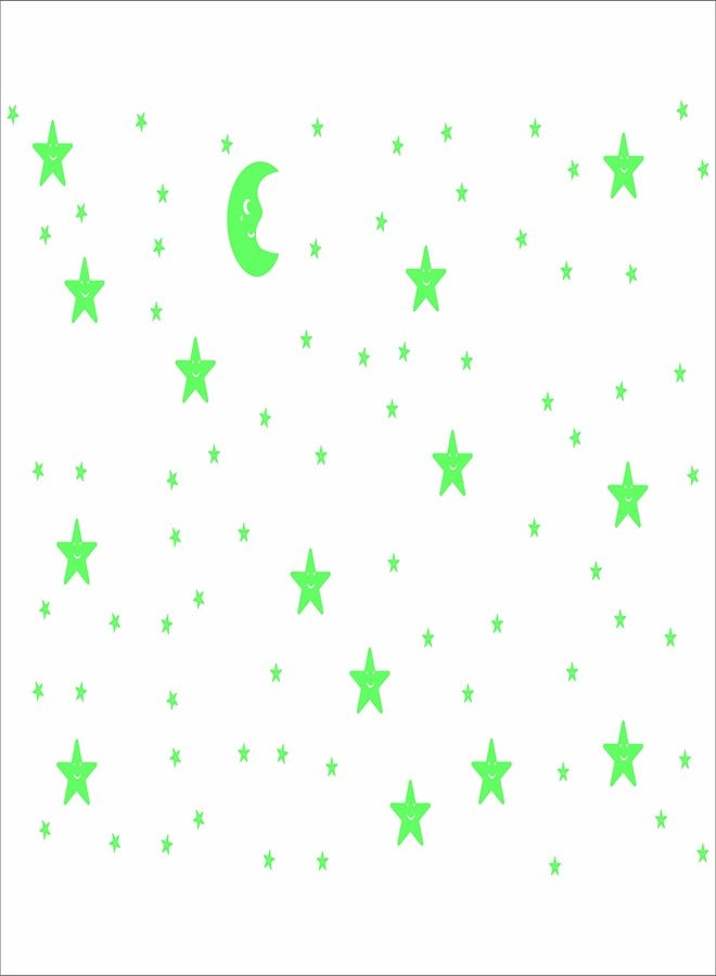 Dreamkraft Glow in The Dark Sticker - Half Smiley Moon with Smiley Stars - Light Up Your Room with This Luminous Wall Art Festival Reflective Magic Stars - Image 3