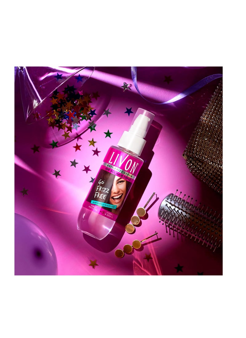 Livon Serum for Women & Men All Hair Types for Frizz free Smooth & Glossy Hair With Argan Oil & Vitamin E 50ml  - Image 4