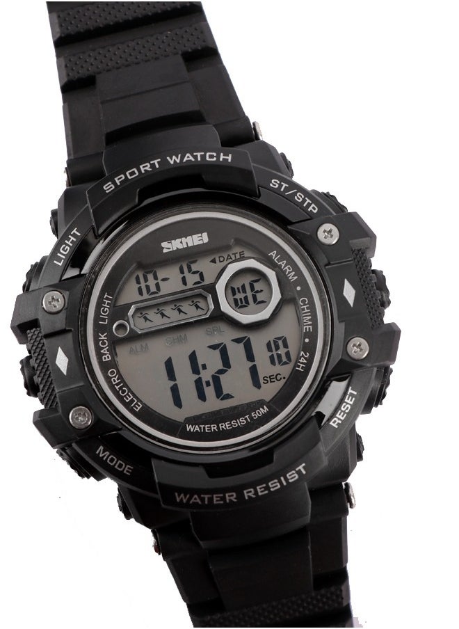 SKMEI Skmei Men’s Casual-Digital Watch -Black Dial-Black Band Rubber  - Image 3