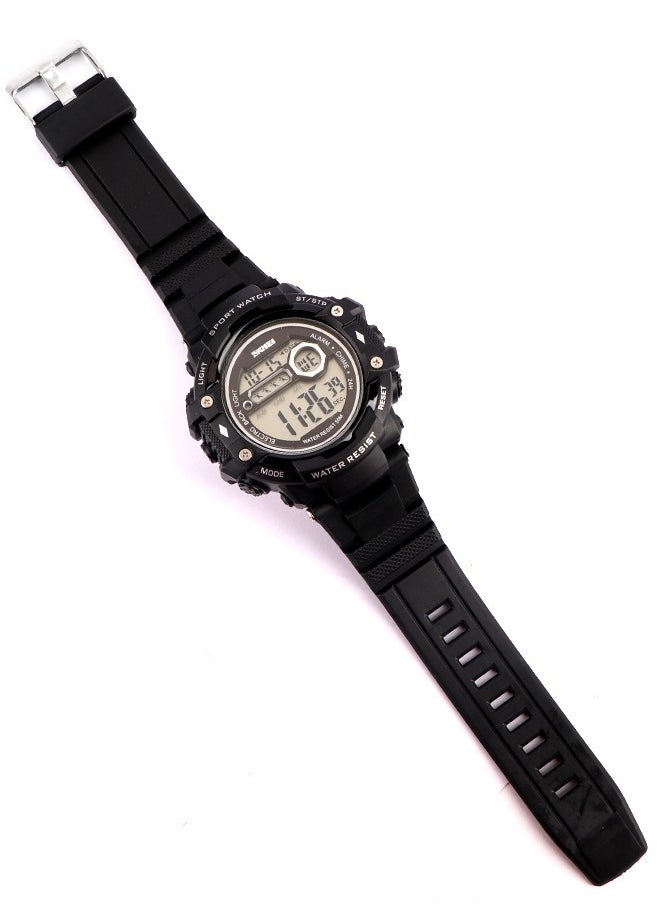 SKMEI Skmei Men’s Casual-Digital Watch -Black Dial-Black Band Rubber  - Image 4