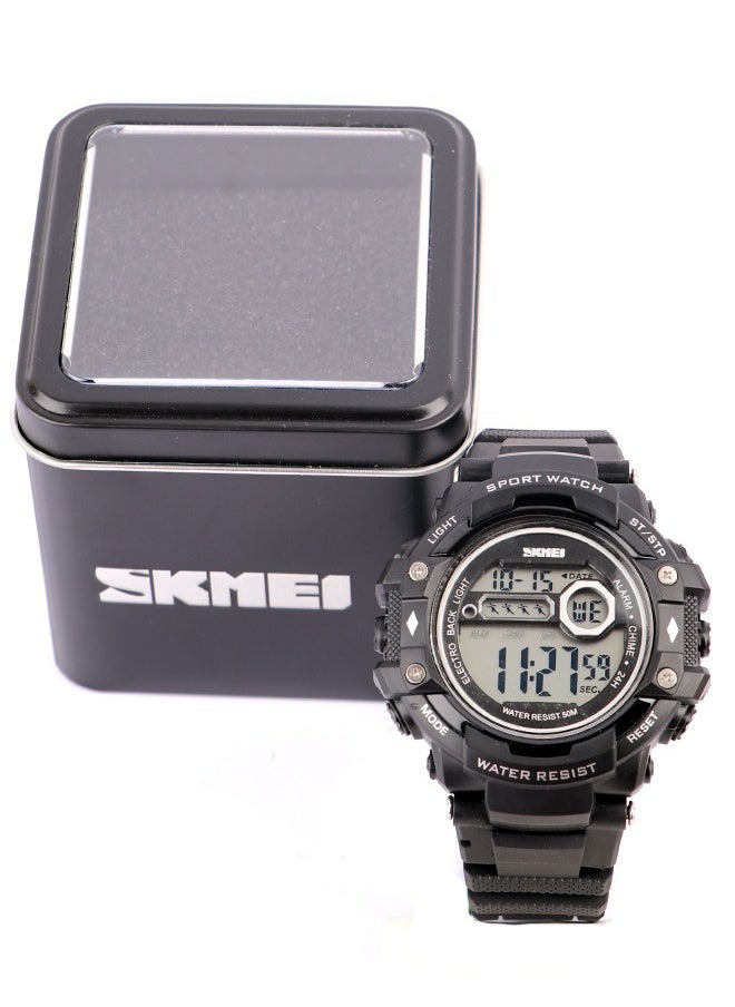 SKMEI Skmei Men’s Casual-Digital Watch -Black Dial-Black Band Rubber  - Image 5
