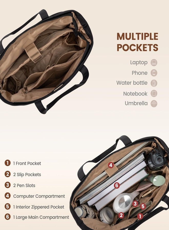 لوف فوك حقيبة توت LOVEVOOK للنساء، حقيبة عمل مع حجرة للكمبيوتر المحمول للممرضات أثناء السفر، حقيبة رياضية مع حزام حصيرة اليوجا - Image 4