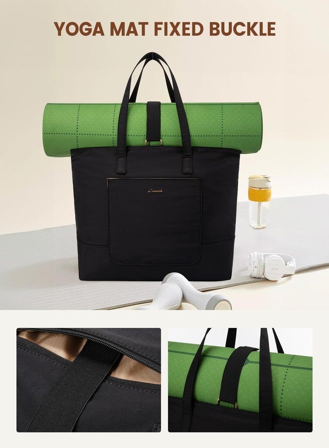 لوف فوك حقيبة توت LOVEVOOK للنساء، حقيبة عمل مع حجرة للكمبيوتر المحمول للممرضات أثناء السفر، حقيبة رياضية مع حزام حصيرة اليوجا - Image 2