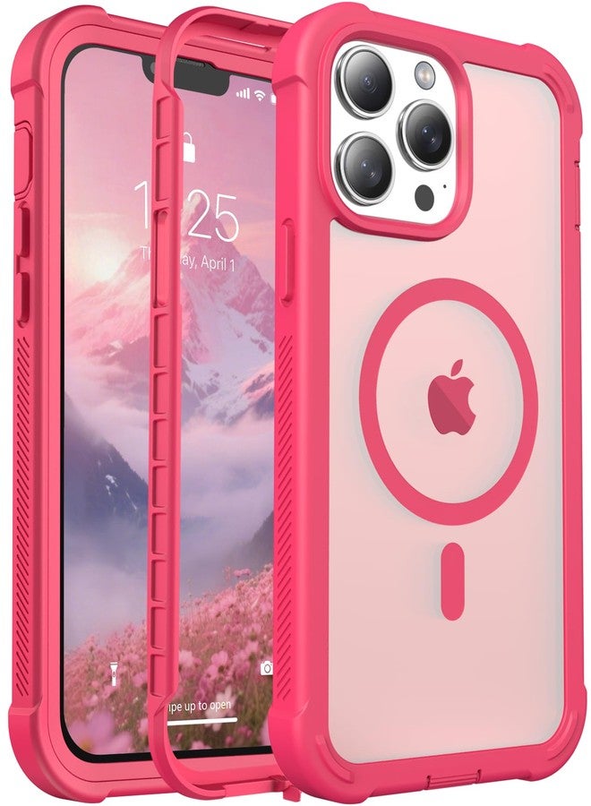 jaroco for iPhone 13 Pro Max case, [Compatible with MagSafe][Military Grade Drop Protection][Heavy Duty Protection][Non-Slip][Shockproof] with 2-Layer Durable Bumper Phone Case 6.7''-Rose - Image 1