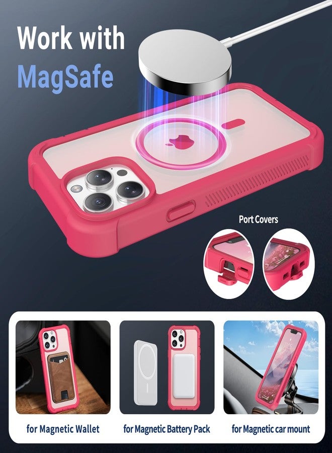 jaroco for iPhone 13 Pro Max case, [Compatible with MagSafe][Military Grade Drop Protection][Heavy Duty Protection][Non-Slip][Shockproof] with 2-Layer Durable Bumper Phone Case 6.7''-Rose - Image 4