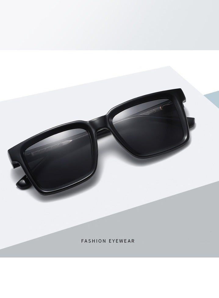 Youque TR90 Polarized sunglasses HD Polarized Lens 100% UV400 Protection Stylish Design Classic Square Sports Sun Glasses Driving for Men/Women Black - Image 3