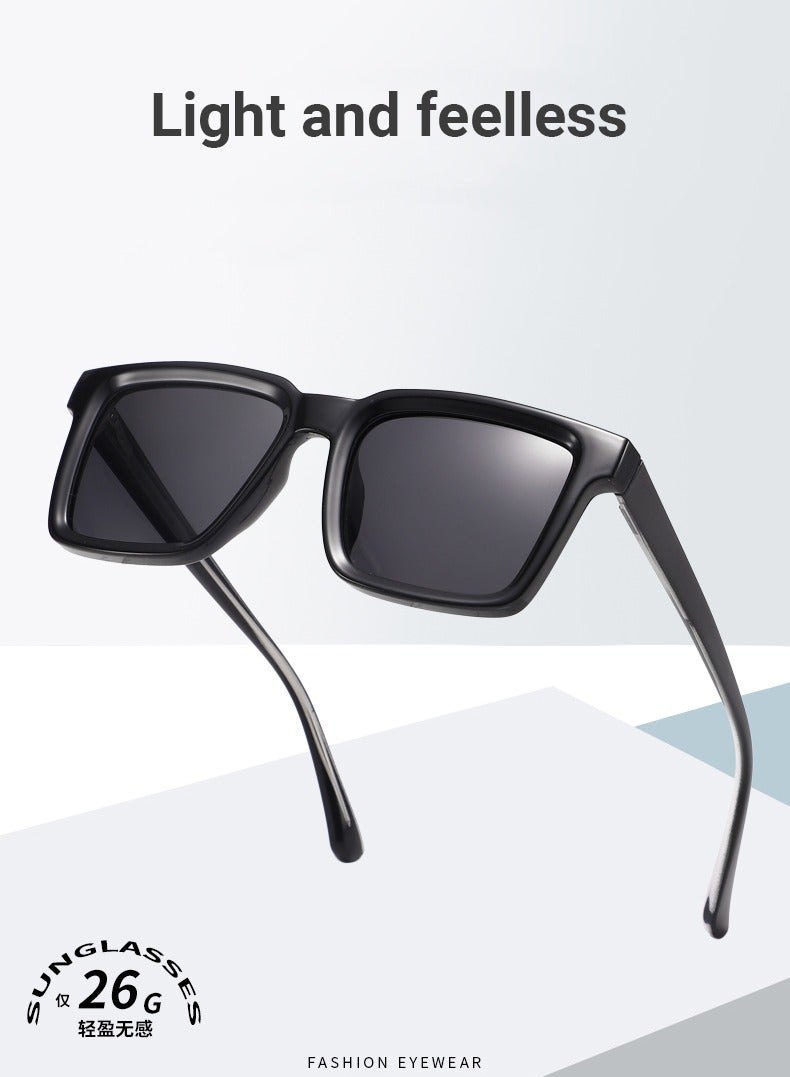 Youque TR90 Polarized sunglasses HD Polarized Lens 100% UV400 Protection Stylish Design Classic Square Sports Sun Glasses Driving for Men/Women Black - Image 4