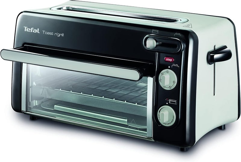 T-fal Tefal Toast & Grill TL6008 - Toaster and Oven, 2 in 1, 1300W Power, 1 Long Slot, 10 min Timer, Thermostat Adjustable up to 220 C, Includes Cookbook, Crumb Tray - Image 1