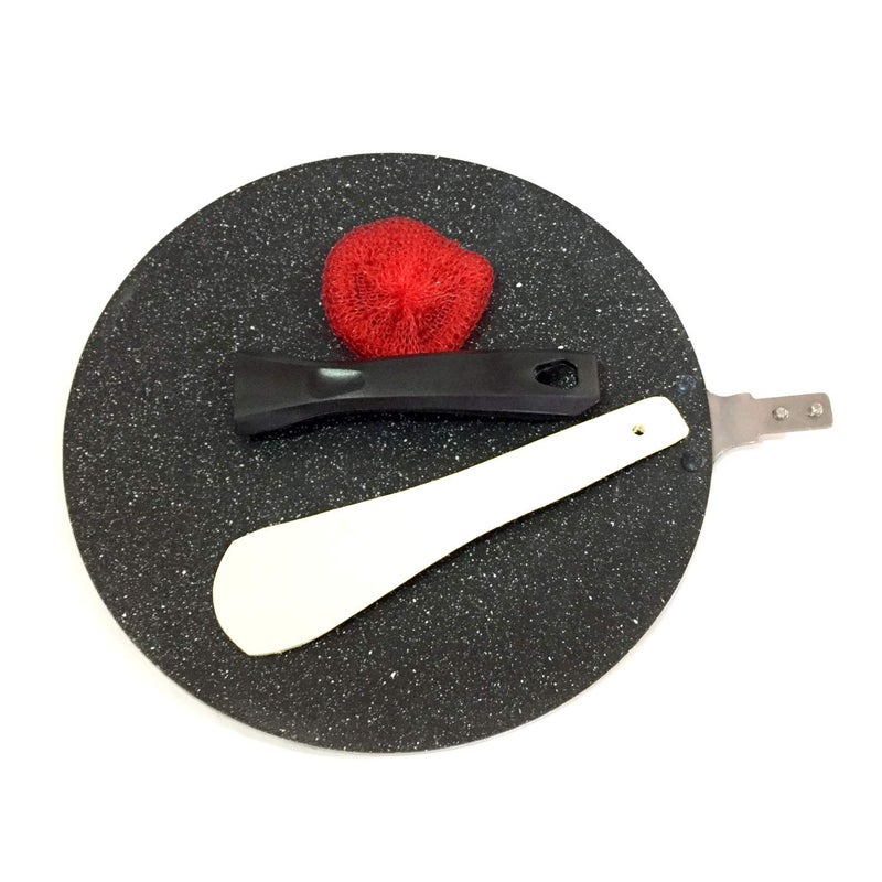 Non Stick Roti Pan Concave Tawa Low Oil Cooking Easy to Clean Cool Touch Handle 4 mm Thick Parathas Theplas Chapati Pancake Griddle Omelet - Image 5