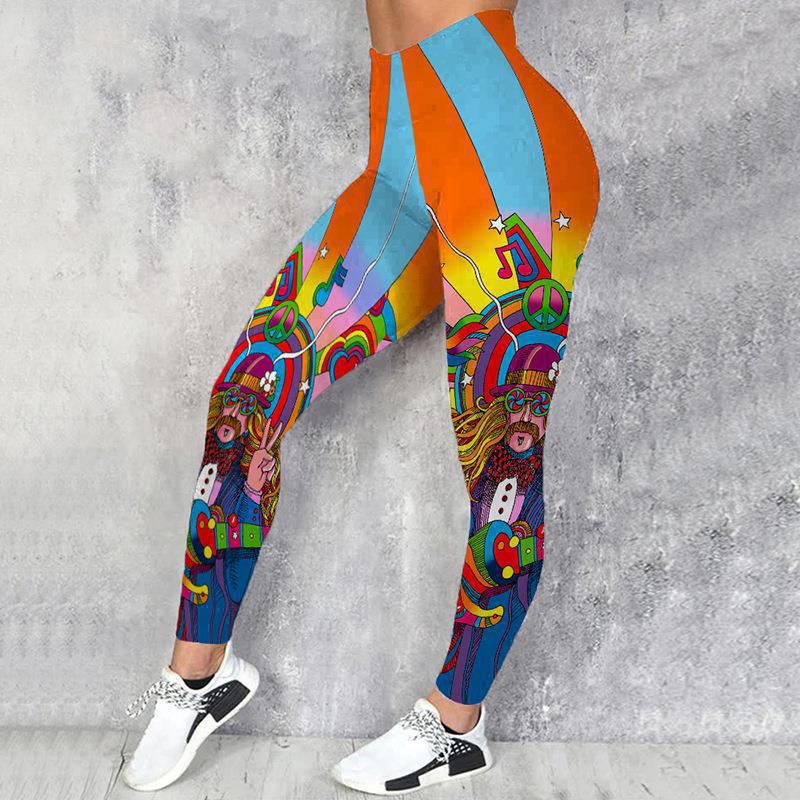 Printed Yoga Pants Women'S High Waist Hip Lifting Sports Running Fitness Pants Tights - Image 2