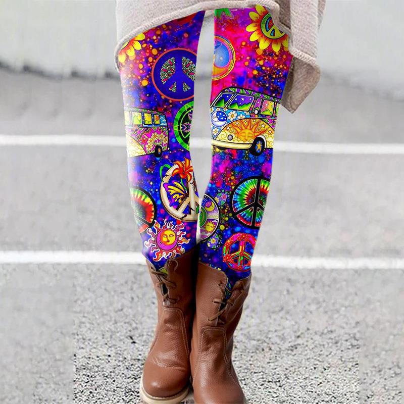 Printed Yoga Pants Women'S High Waist Hip Lifting Sports Running Fitness Pants Tights - Image 5