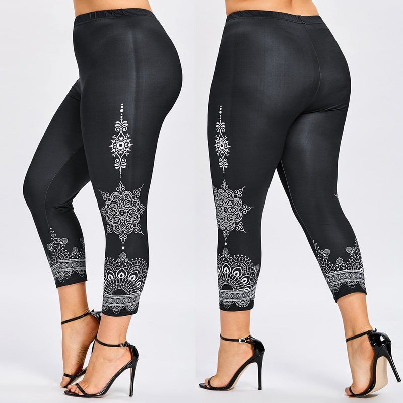 Printed Yoga Pants Women'S High Waist Hip Lifting Sports Running Fitness Pants Tights - Image 1