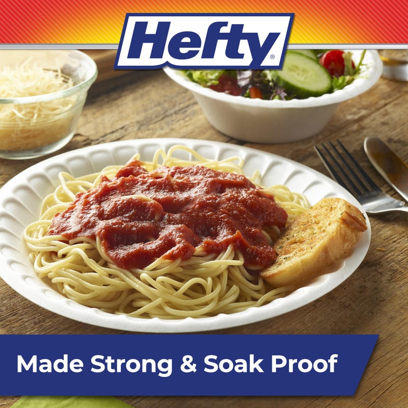 Hefty Everyday Soak Proof Disposable Foam Plates, 8.9 Inches, 100 Count, Disposable White Plates for Lunch, Salads, and Appetizers, Great for Everyday Use, Easy Cleanup - Image 3
