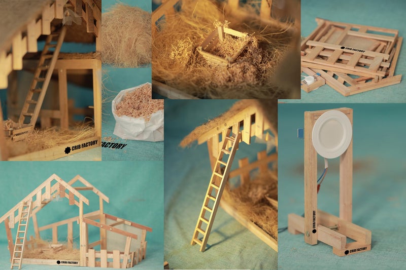 CRIB FACTORY Christmas Crib Large Size (72 cm x 33 cm x 45 cm) for up to 10 inch Figurines (with SPOT Light) - Image 3