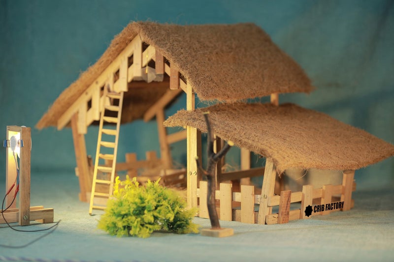 CRIB FACTORY Christmas Crib Large Size (72 cm x 33 cm x 45 cm) for up to 10 inch Figurines (with SPOT Light) - Image 5