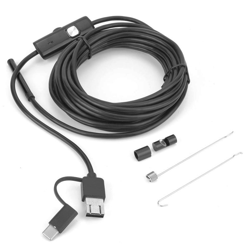 Y102 USB 3 in 1 Endoscope 5.5mm Lens 6LED 5M Cable IP67 Waterproof Borescope Inspection Camera - Image 1