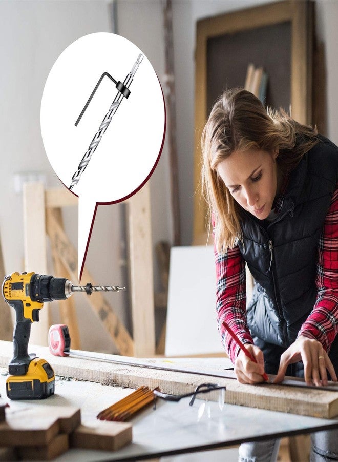 مادر قطع من مثقاب ثقب الجيب مقاس 3/8 بوصة مع طوق إيقاف العمق وساق سداسية مقاس 1/4 وساق مستديرة مثقاب خطوة ملتوية بديل لنظام دليل ثقب الجيب اليدوي Jig Master (بطول 6.3 بوصة) - Image 5