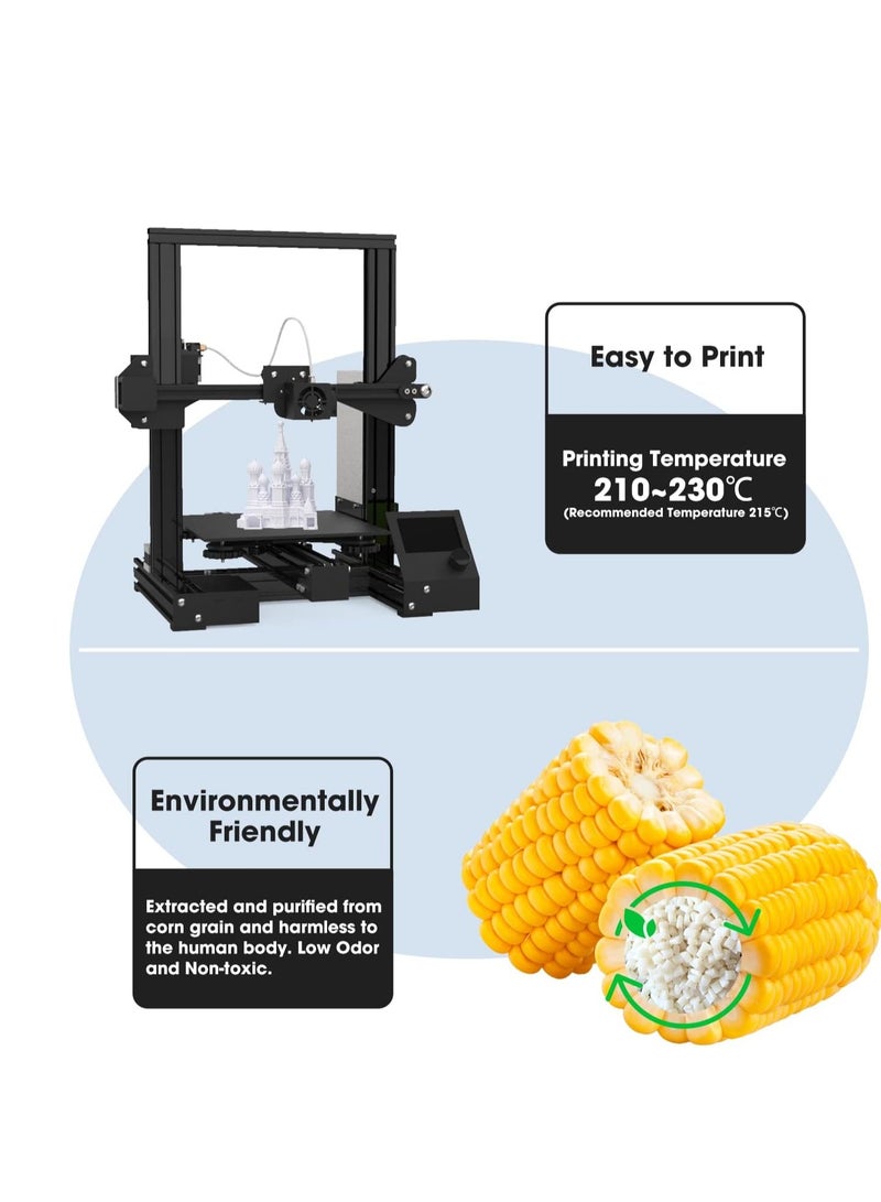 Zikra 3D Printing Filament, High-Speed PLA Filament 1.75mm 300mm/s, PLA Filament 1kg Cardboard Spool 2.2lbs, Fit Most FDM 3D Printer, Accuracy +/- 0.03 mm, Vacuum Packaging, Natural White - Image 2