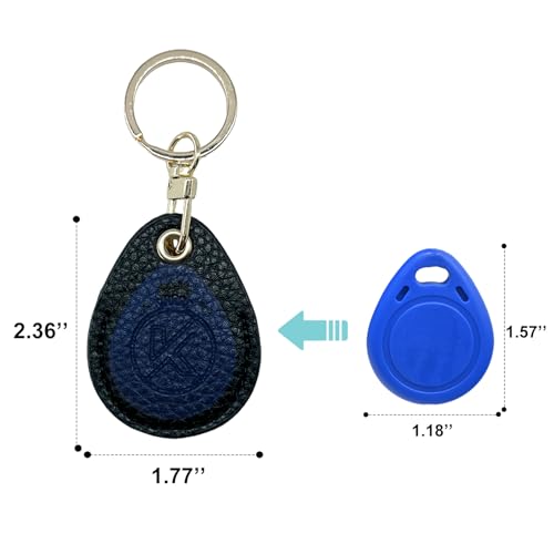 KRSURERICHER Leather Key Fob Holder, Access Card Key Chains RFID Protector, NFC Smart Key tag Case Keychain for Broken Key - Image 2