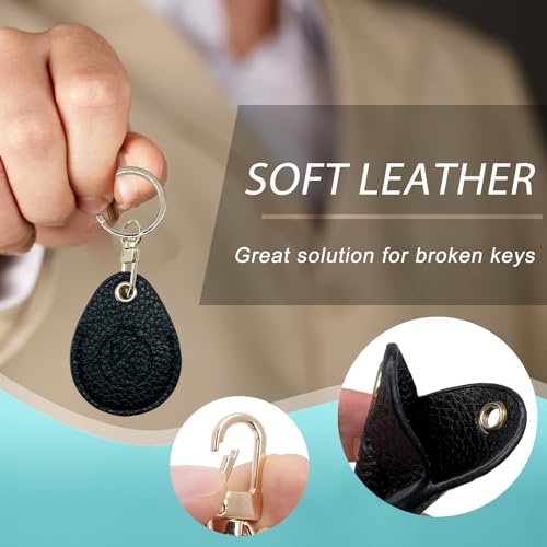 KRSURERICHER Leather Key Fob Holder, Access Card Key Chains RFID Protector, NFC Smart Key tag Case Keychain for Broken Key - Image 5