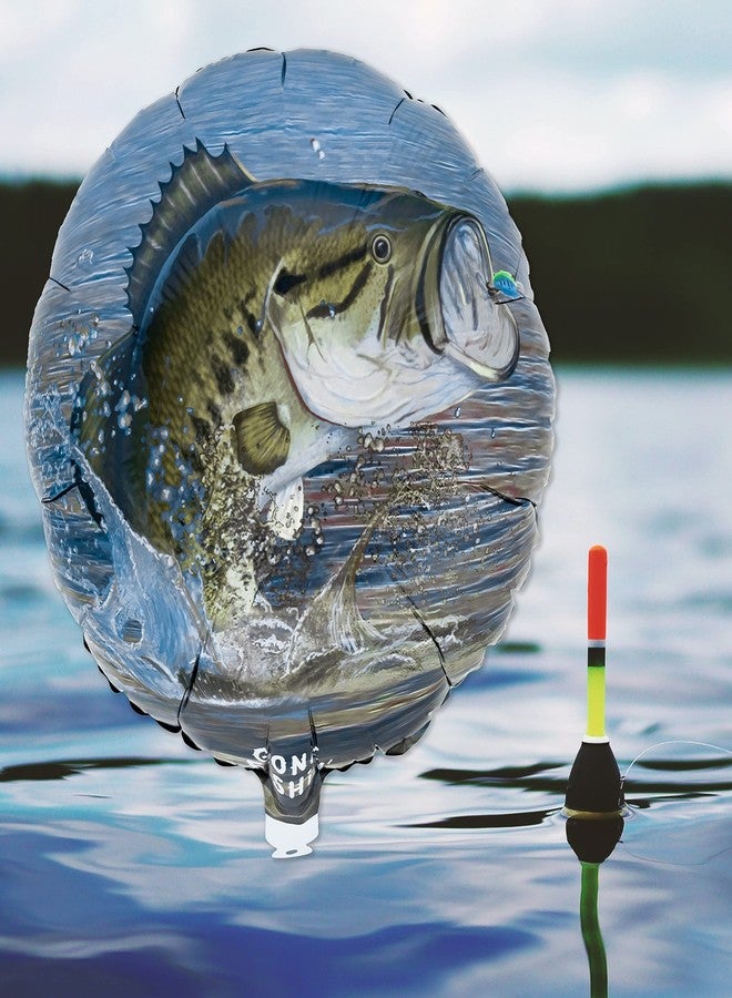 Havercamp Fish Balloons for Kids Party, 3 Pack 18in Bobber Balloons, Round Foil Mylar, Gone Fishin' Party Collection - Image 3