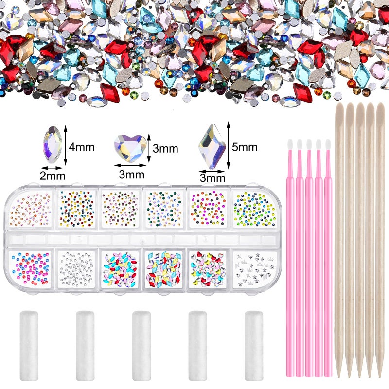 Sosation 377 Pieces Tooth Gem Kit DIY Fashionable Tooth Jewelry Kit Artificial Crystal Reflective Teeth Gems for Halloween Christmas Teeth Party Decorations Bright Style - Image 2
