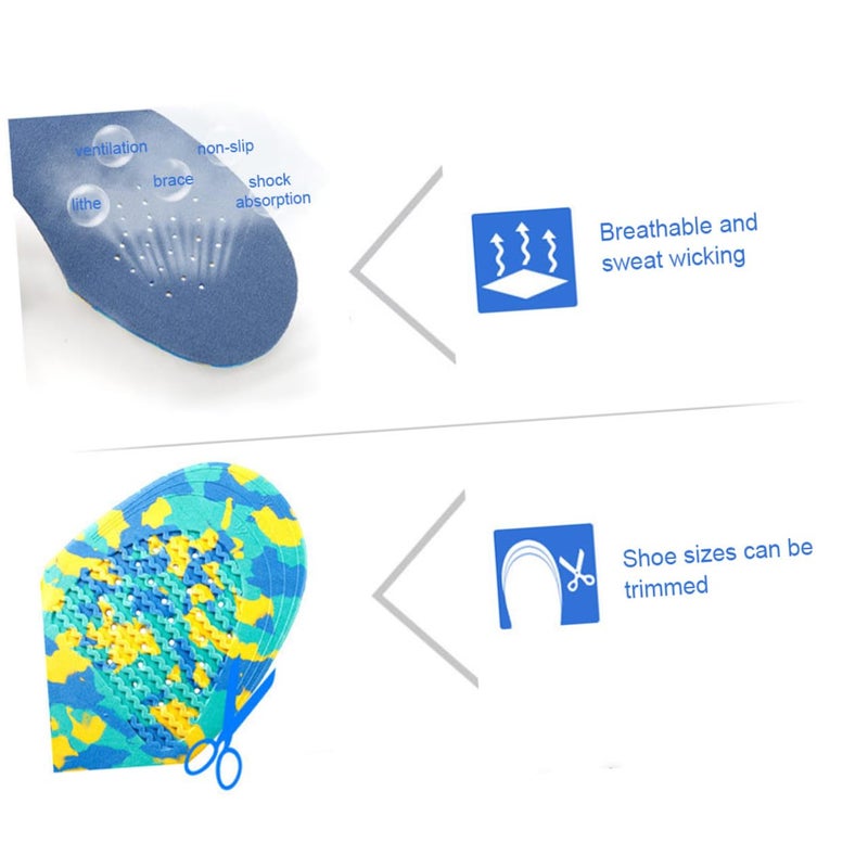 Orthotic Insoles For Boys Flat Feet Arch Support Anti Skid Camouflage Sizes 29 31 - Image 4