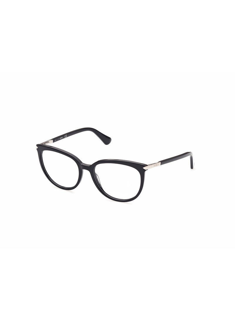 GUESS Women's Round Shape Eyeglass Frames - GU288100153 - Lens Size: 53 Mm - Shiny Black - Image 1