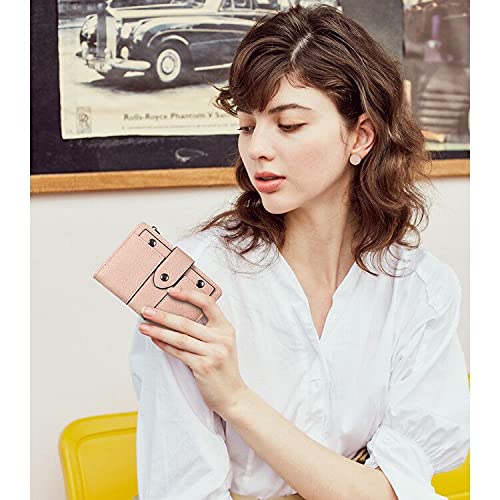 CLUCI Small Wallet for Women Leather Bifold Multi Mini Card Holder Organizer designer Ladies Zipper Coin with Removable ID Window - Image 2