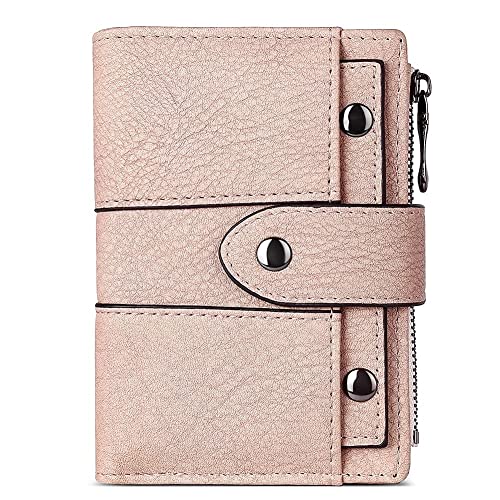 CLUCI Small Wallet for Women Leather Bifold Multi Mini Card Holder Organizer designer Ladies Zipper Coin with Removable ID Window - Image 1